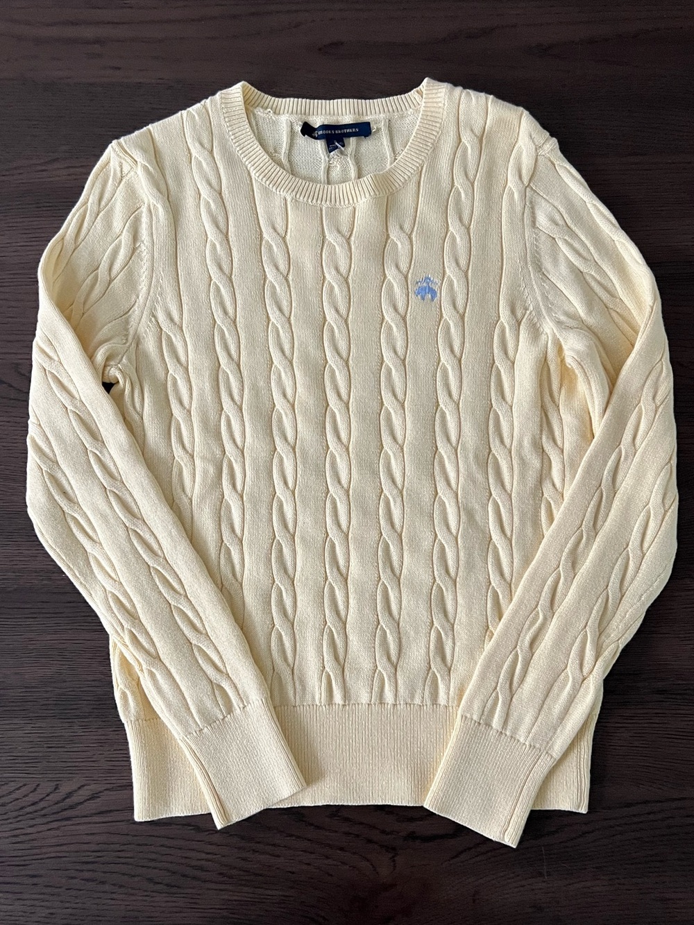 Brooks Brothers Women’s Classic Preppy Cable-Knit Crewneck Sweater Quiet Luxury
